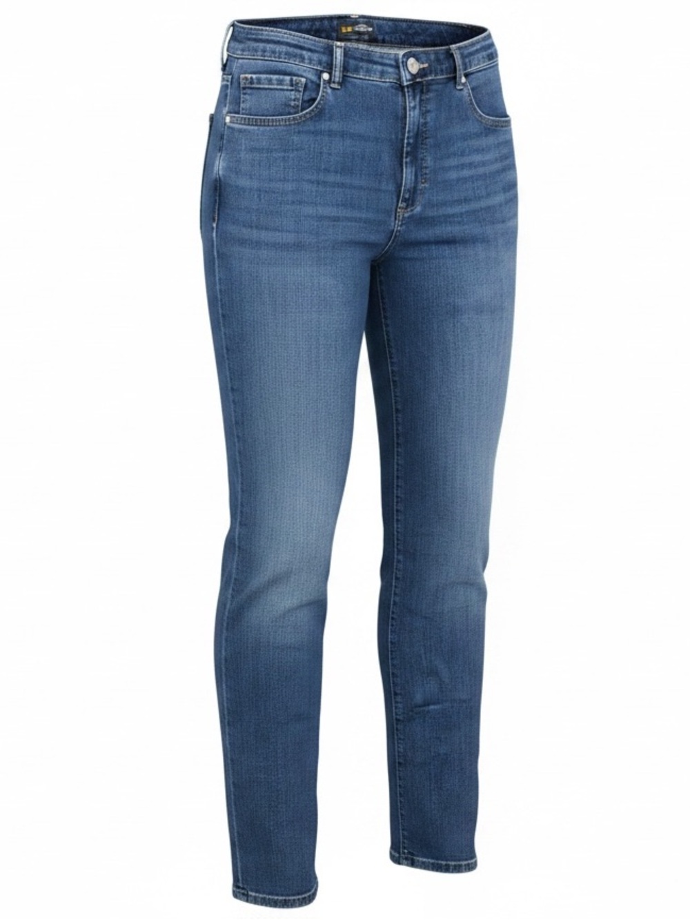 Lee Relaxed Fit Straight Leg High Rise Jeans Women 16 Long Stretch Denim